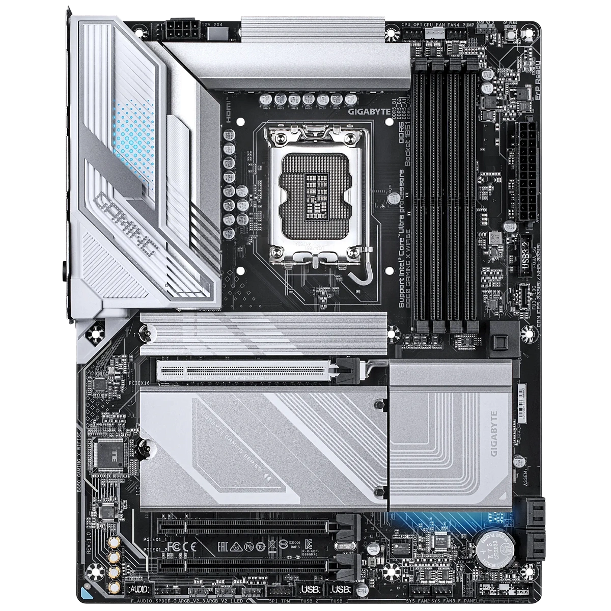 Матплата Gigabyte B860 Gaming X WiFi6E, iB860, S1851, ATX, 4DDR-5, 3xPCI-Ex16, 3xM.2, HDMI, DP,16USB