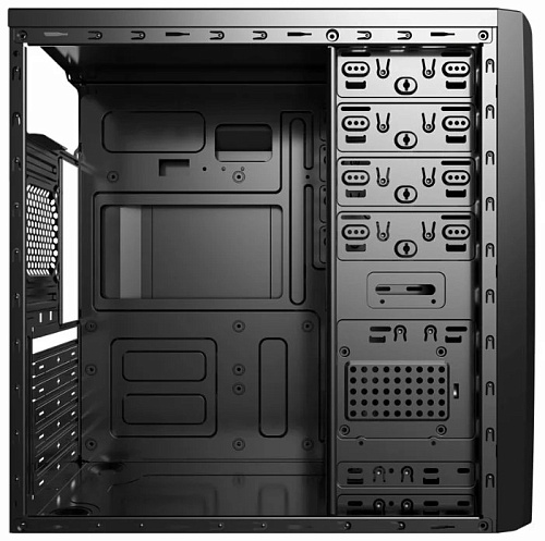 Корпус AeroCool CS-1101 w/500w, Midi Tower, ATX, Black, 1x5.25"/5x3.5"/3x2.5", 2xUSB