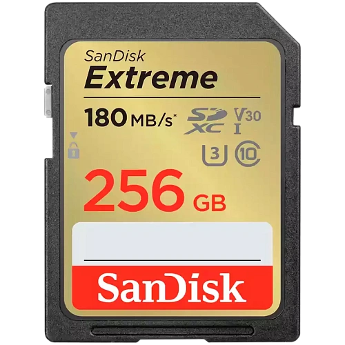 SanDisk Extreme PLUS 256GB SDXC Memory Card + 2 years RescuePRO Deluxe up to 190MB/s & 130MB/s Read/Write speeds, UHS-I, Class 10, U3, V30