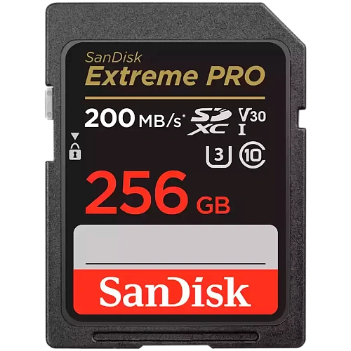 SanDisk Extreme PRO 256GB SDXC Memory Card + 2 years RescuePRO Deluxe up to 200MB/s & 140MB/s Read/Write speeds, UHS-I, Class 10, U3, V30