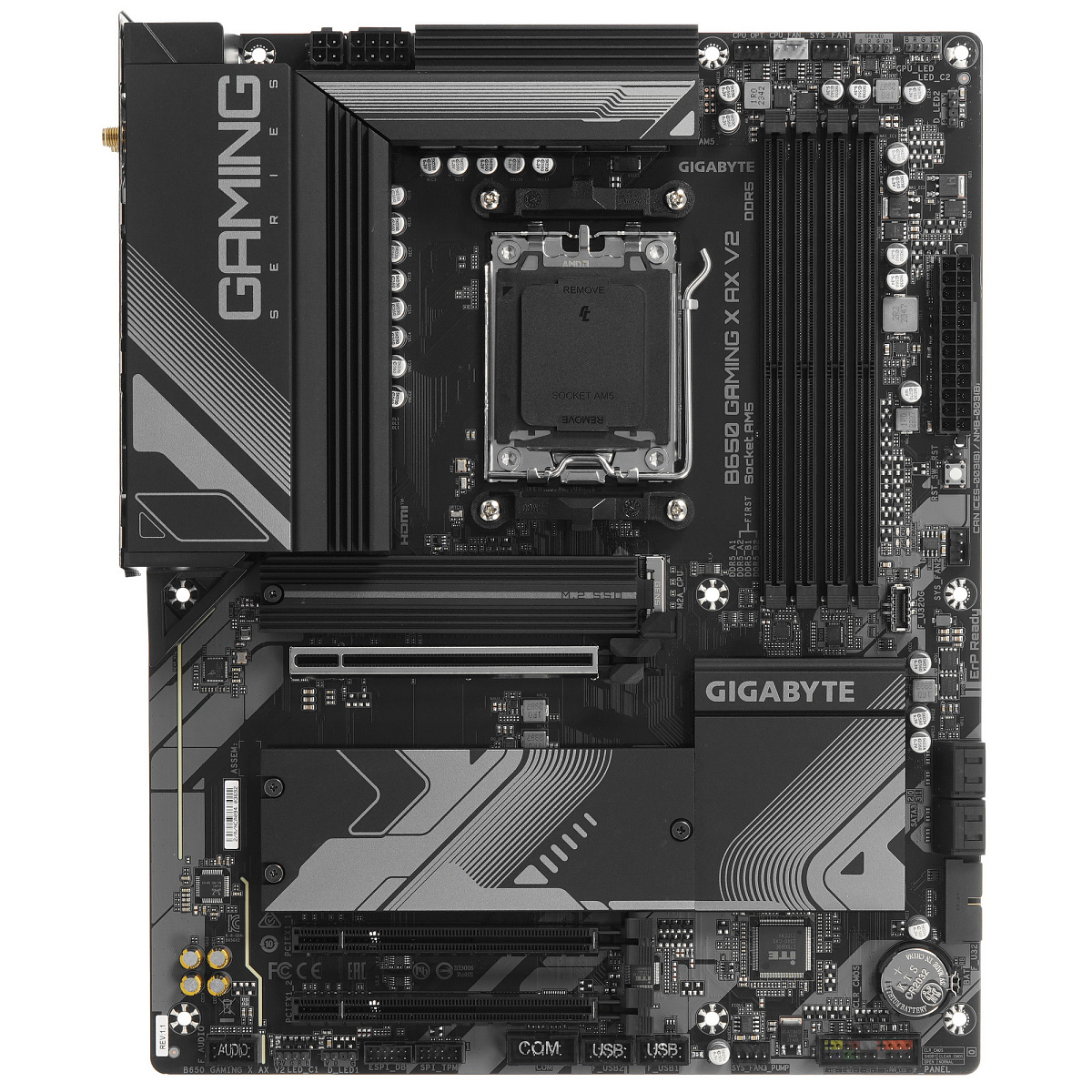 Матплата Gigabyte B650 Gaming X AX V2, AM5, ATX, 4DDR-5, 3xPCI-Ex16, 4SATA, 3xM.2, HDMI, DP, 12USB