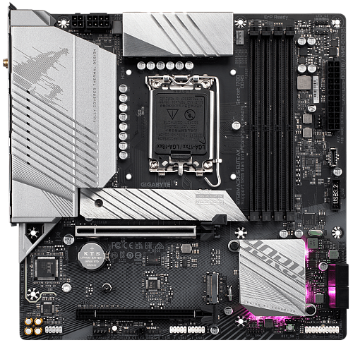 Матплата Gigabyte B760M Aorus Elite AX, iB760,S1700,mATX,4DDR-5,2xPCI-Ex16,4SATA,2xM.2,HDMI,DP,16USB
