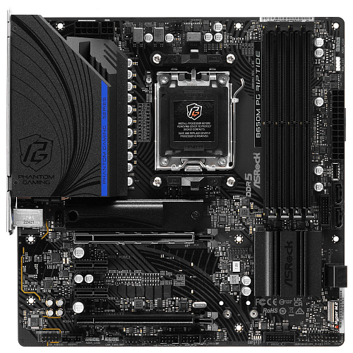 Матплата ASRock B650M PG Riptide, AM5, mATX, 4DDR-5, 2xPCI-Ex16, 4SATA, 2xM.2, HDMI, DP, 17USB