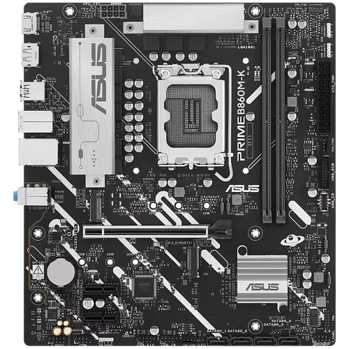 Материнская плата ASUS PRIME B860M-K, LGA1851 B860 2xDDR5 4xSATA 2xM.2 HDMI DP USB-C mATX