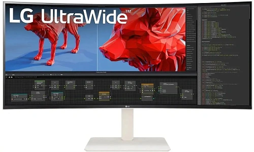 Монитор жидкокристаллический LG 38WR85QC-W.ARUZ 38'' 21:9 3840x1600(UW4K) IPS, Curved, nonGLARE, nonTOUCH, 144 Hz, 600 cd/m2, HDMI, DP, USB-C,USB-A, RJ45, speakers, White