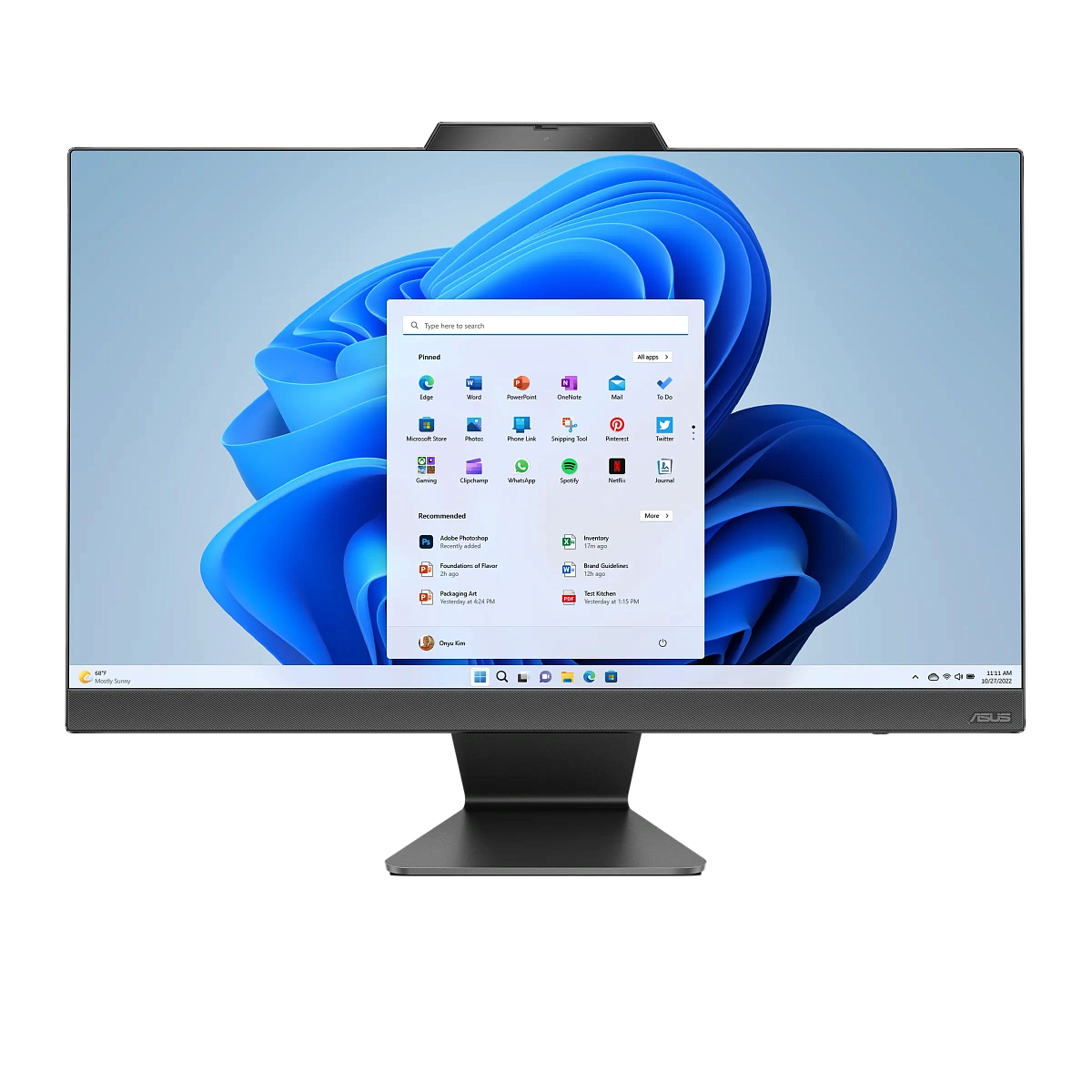 ASUS ExpertCenter /23,8 FHD/i5-1335U/16GB RAM/512 GB SSD/No OS/Цвет черный/Беспроводная мышь и клавиатура в комплекте/Гарантия 2 года