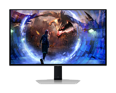 Игровой монитор Odyssey OLED G6 27" SAMSUNG LS27DG600SIXCI, OLED, 2560x1440 QHD, 360Hz 0,03мс, 250кд/м2, 1 000 000:1, HDR10+ Gaming, 2xHDMI 1xDP 2xUSB3.0, Регулируемый по высоте до 120мм, Поворот Экрана, Цвет: Черны-Серебряный с Подсветкой