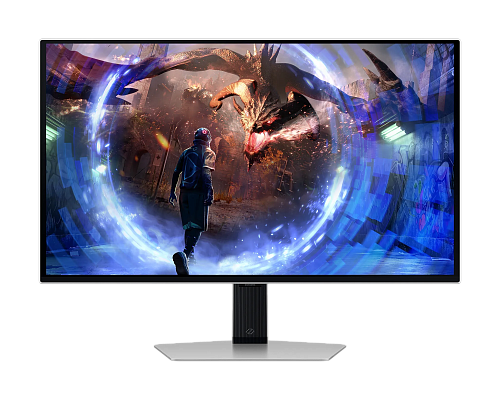 Игровой монитор Odyssey OLED G6  27" SAMSUNG LS27DG600SIXCI, OLED, 2560x1440 QHD, 360Hz 0,03мс, 250кд/м2, 1 000 000:1, HDR10+ Gaming, 2xHDMI 1xDP 2xUSB3.0, Регулируемый по высоте до 120мм, Поворот Экрана, Цвет: Черны-Серебряный с Подсветкой