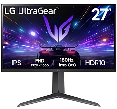 Монитор 27" LG 27GS65F-B, Black, IPS, 1920x1080@180Hz, 300кд/м2, 1000:1, 1ms, HDMI, DP