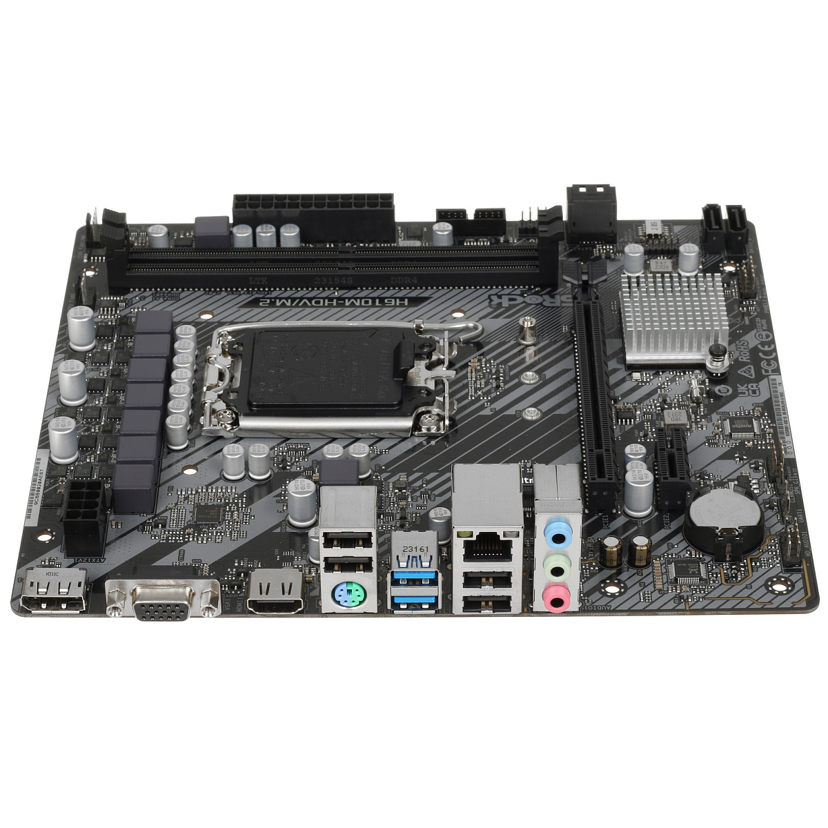 Материнская плата ASRock H610M-HDV/M.2 R2.0 LGA1700 2xDDR4 4xSATA M.2 D-Sub HDMI DP mATX