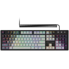LORGAR Azar 514, Wired mechanical gaming keyboard, RGB backlight, 1680000 colour variations, 18 modes, keys number: 104, 50M clicks, linear dream switches, spring cable up to 3.4m, ABS plastic+metal, magnetic cover, 450*136*39mm, 1.17kg, white, EN+RU layo