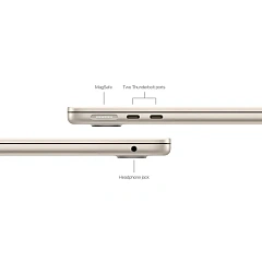 Ноутбук Apple MacBook Air A3114, Apple M3/15"Retina/8GB/256GB/10-core GPU/MacOS/Starlight