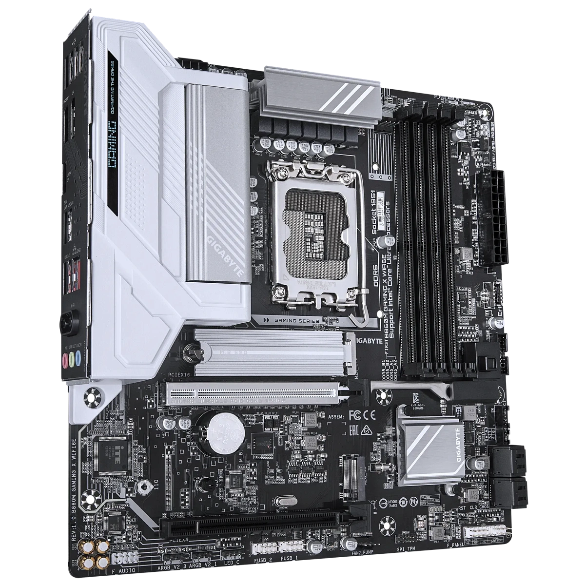Матплата Gigabyte B860M Gaming X WiFi6E, iB860, S1851, mATX, 4DDR-5, 2xPCI-Ex16, 2xM.2,HDMI,DP,16USB
