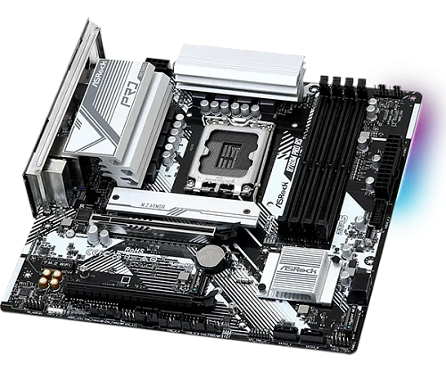 Матплата ASRock B760M Pro RS, iB760, S1700, mATX, 4DDR-5, 2xPCI-Ex16, 4SATA, 3xM.2, HDMI, DP, 13USB