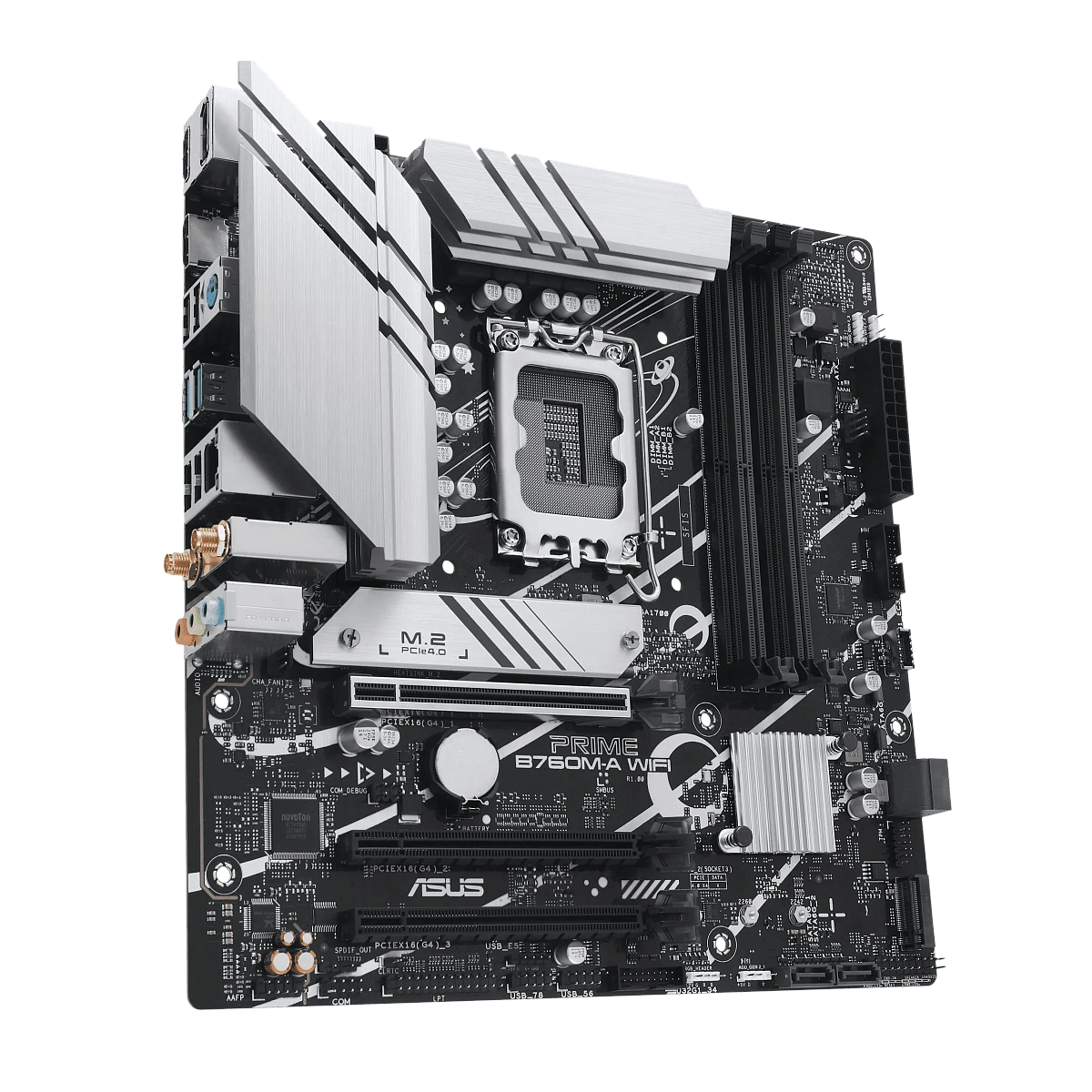 Матплата Asus Prime B760M-A WiFi, iB760, S1700, mATX, 4DDR-5, 1xPCI-Ex16,4SATA,2xM.2,2xHDMI,DP,16USB