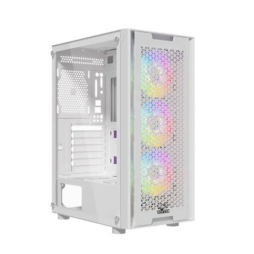 Корпус Wintek Andromeda PRO E306M-W TG, Midi Tower, ATX, White, 2x2.5"/1x3.5", 3xUSB, RGB