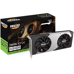 Видеокарта Inno3D GeForce RTX5070 TWIN X2, 12G GDDR7 192-bit PCI-E Gen5 1xHDMI 3xDP 650W N50702-12D7-195064N