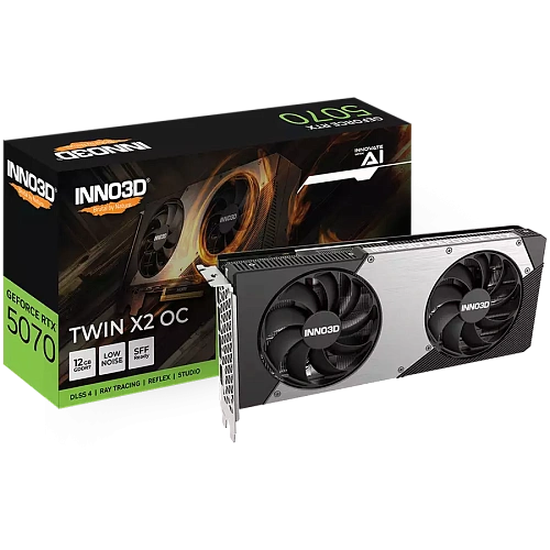 Видеокарта Inno3D GeForce RTX5070 TWIN X2, 12G GDDR7 192-bit PCI-E Gen5 1xHDMI 3xDP 650W N50702-12D7-195064N