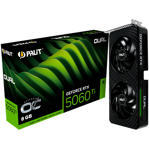 GF RTX5060Ti, Palit Dual OC, 2632MHz/28000MHz,128bit, 8GB GDDR7, HDMI, 3xDP