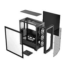 Корпус PCCooler C3D510 BK ARGB EATX/ATX/mATX/ITX 2x3.5", 2x2.5", USB3.0, 2xUSB2.0, 3xFAN ARGB included, Black