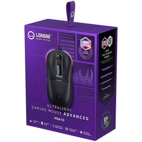 LORGAR MSA10, Ultralight Wired Gaming Mouse Advanced, black