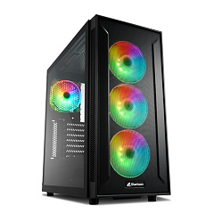 Корпус Sharkoon TG6M RGB, Midi Tower, ATX, Black, 2x3.5"/4x2.5", 2xUSB2.0, 2xUSB3.0