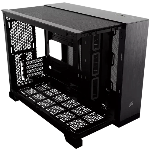 CORSAIR 2500X Micro ATX Dual Chamber PC Case - Black/Obsidian Aluminum