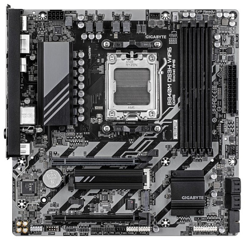 Матплата Gigabyte B840M DS3H WiFi6, AM5, mATX, 4DDR-5, 2xPCI-Ex16, 4SATA, 2xM.2, HDMI, 2xDP,14USB