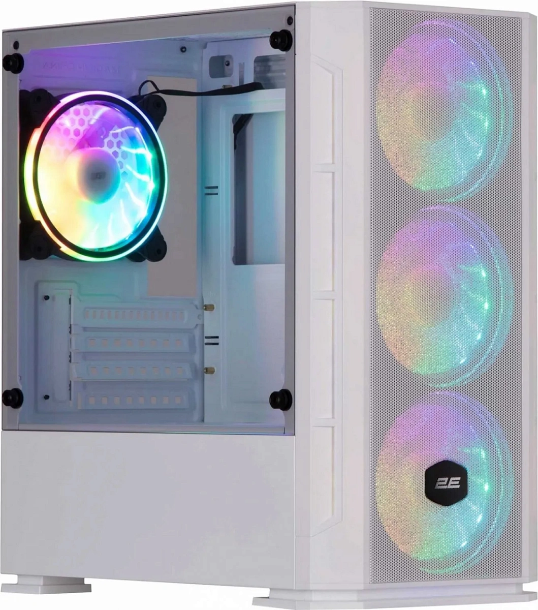 Корпус 2E Gaming Calleo GB700W, Mini Tower, m-ATX, White, 2x3.5"/2x2.5", USB2.0, 2xUSB3.0