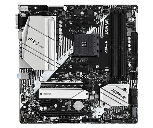 Матплата ASRock B550M Pro4, AM4, mATX, 4DDR-4, 2xPCI-Ex16, 6SATA, 2xM.2, VGA, HDMI, DP, 16USB