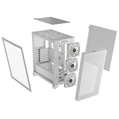Corsair 3000D RGB Tempered Glass Mid-Tower, White