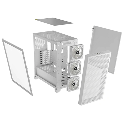 Corsair 3000D RGB Tempered Glass Mid-Tower, White