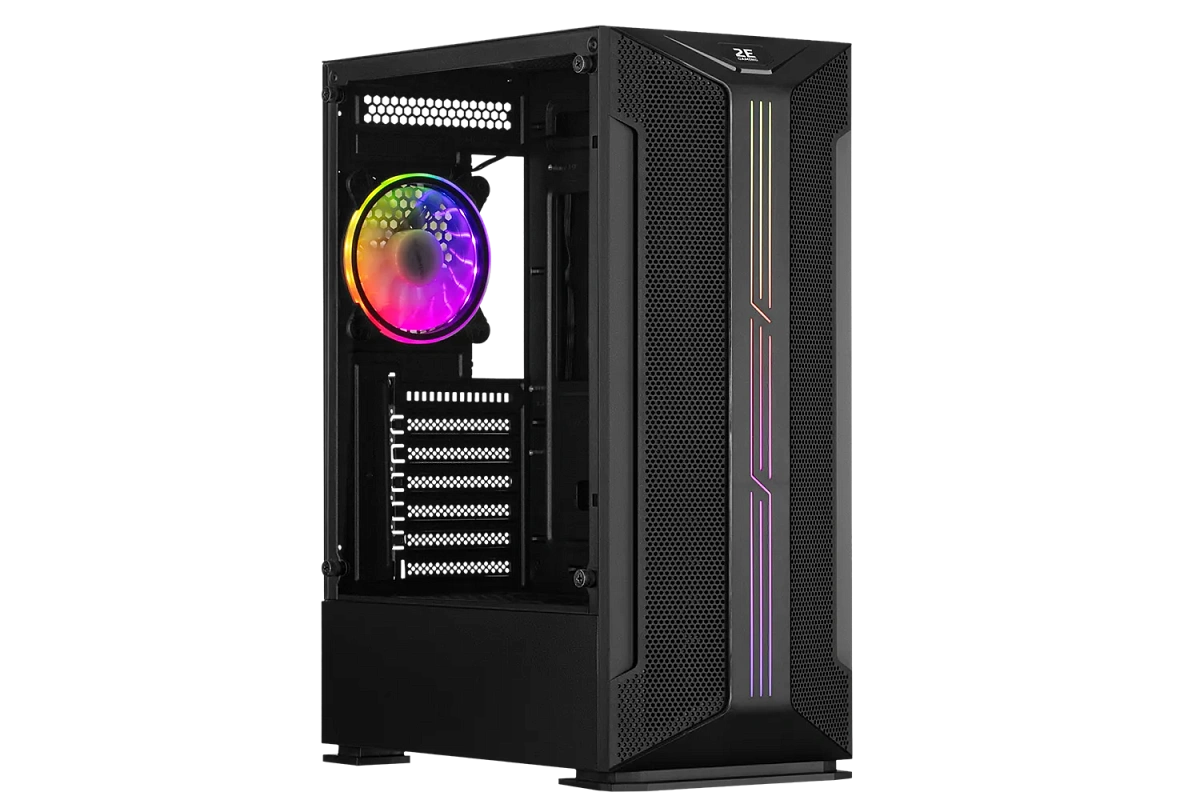 Корпус 2E Gaming Hunter GH1, Midi Tower, ATX, Black, 2x3.5"/2x2.5", 2xUSB2.0, USB3.0