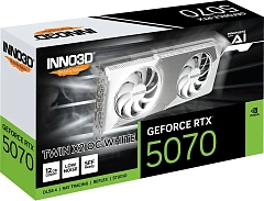 Видеокарта Inno3D GeForce RTX5070 TWIN X2 OC White, 12G GDDR7 192-bit HDMI 3xDP N50702-12D7X-195064W