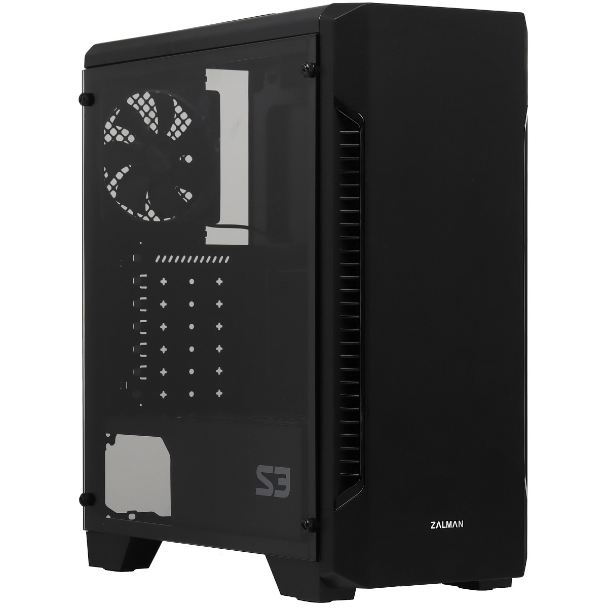 Корпус Zalman S3 TG, Midi Tower, ATX, Black, 2x3.5"/2x2.5", 2xUSB, USB3.0