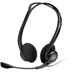 Гарнитура Logitech PC960 (USB, элементы управления на кабеле, кабель 2.4м) (M/N: A00091)