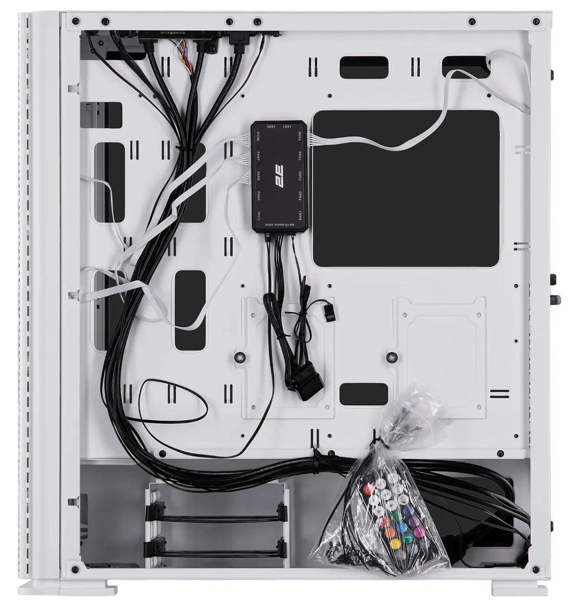 Корпус 2E Gaming Vertex GI01W, Midi Tower, E-ATX, White, 2x3.5"/2x2.5", 2xUSB3.0, USB-C, RGB