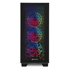 Корпус Sharkoon ELITE SHARK CA300H BE, Midi Tower, E-ATX, Black, 4x3.5"/7x2.5", 2xUSB3.0, USB-C