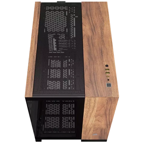 CORSAIR 2500X Micro ATX Dual Chamber PC Case - Black/Walnut Wood