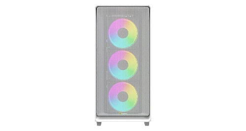 Корпус Ocypus Gamma C60 WH ARGB ATX/mATX/ITX 3xUSB Белый, Предустановленно 4x120мм ARGB Fans, Gamma-C60-WHG400XX-GL
