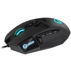 LORGAR Stricter 579, gaming mouse, 9 programmable buttons, Pixart PMW3336 sensor, DPI up to 12 000, 50 million clicks buttons lifespan, 2 switches, built-in display, 1.8m USB soft silicone cable, Matt UV coating with glossy parts and RGB lights with 4 LED