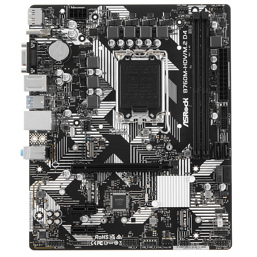 Материнская плата ASRock B760M-HDV/M.2 D4 LGA1700 2xDDR4 4xSATA RAID M.2 VGA HDMI DP mATX