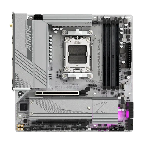 Матплата Gigabyte B650M Aorus Elite AX ICE, AM5, mATX, 4DDR-5, 2xPCI-Ex16, 4SATA,2xM.2,HDMI,DP,19USB