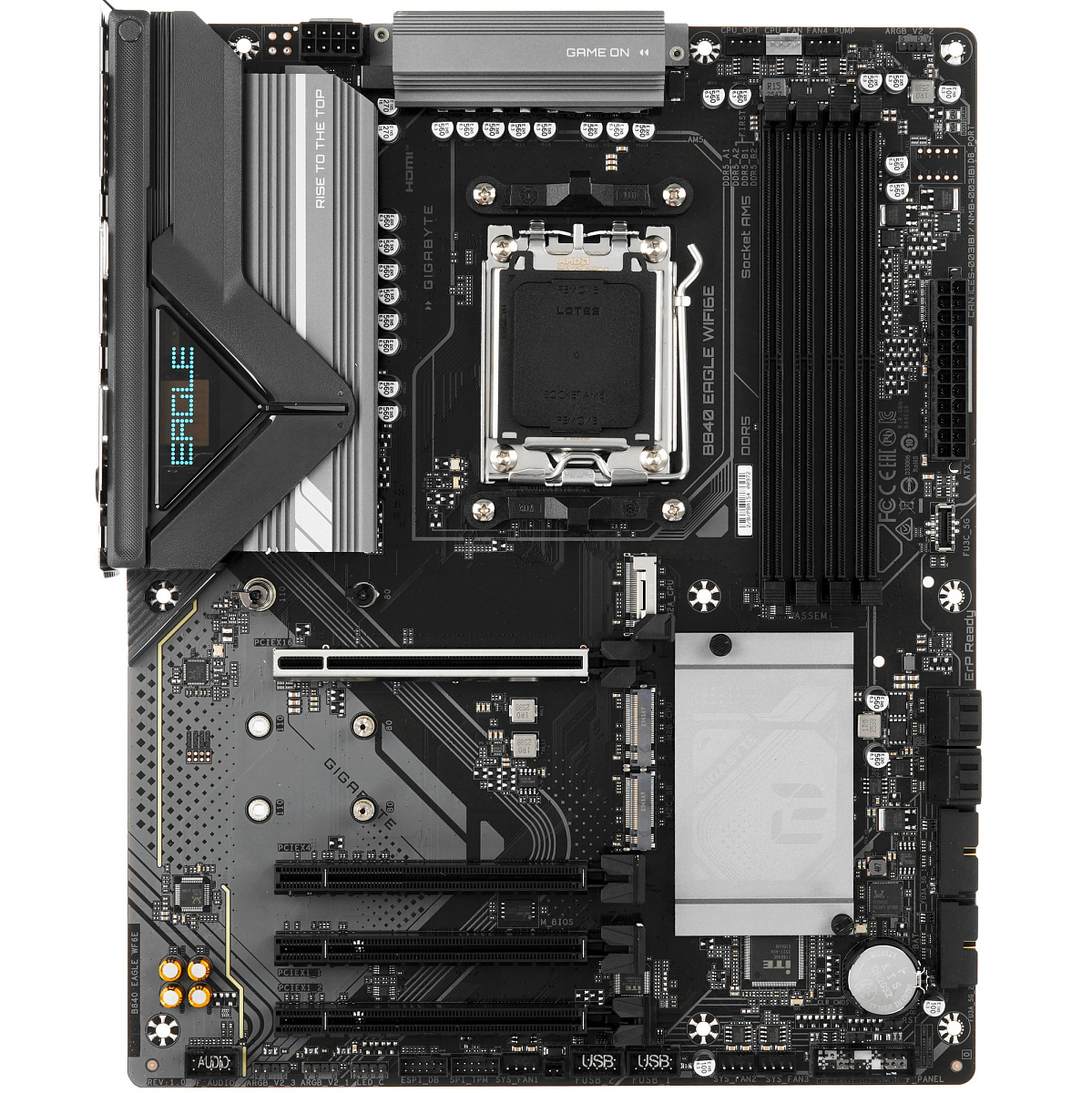 Матплата Gigabyte B840 Eagle WiFi6E, AM5, ATX, 4DDR-5, 4xPCI-Ex16, 4SATA, 3xM.2, HDMI, DP, 11USB