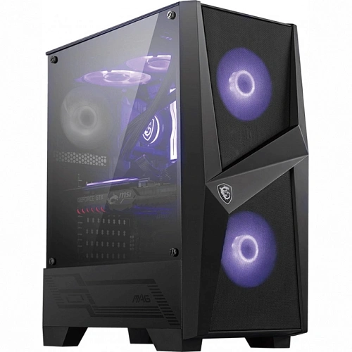 Корпус MSI MAG Forge 100M, Mid Tower, ATX, Black, 2x3.5"/3x2.5" HDD, 2xUSB3.0, Mic+Audio, RGB