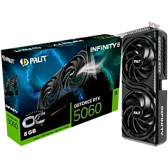 PALIT GeForce RTX 5060 Infinity 2 OC 8GB GDDR7 128 bit, 1x HDMI 2.1b, 3x DP 2.1b, 2 Fan, 1x 8-pin pwr connector, 550W, 262.1 x 126.3 x 40.1 mm, NE75060V19P1-GB2063L BULK