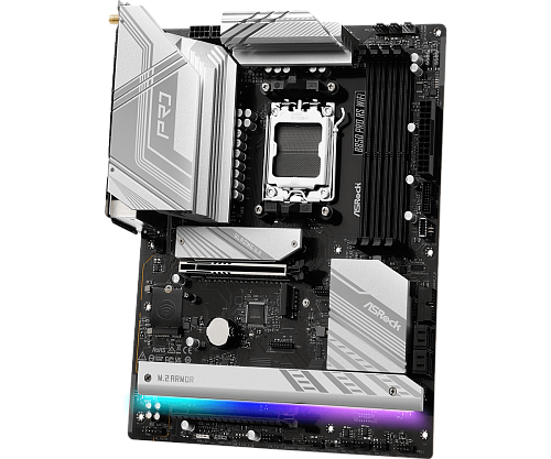 Матплата ASRock B850 PRO RS WiFi, AM5, ATX, 4DDR-5, 2xPCI-Ex16, 4SATA, 4xM.2, HDMI, 22USB