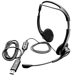 Гарнитура Logitech PC960 (USB, элементы управления на кабеле, кабель 2.4м) (M/N: A00091)