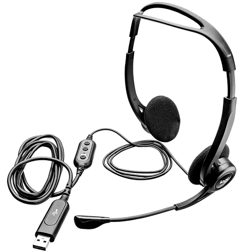 Гарнитура Logitech PC960 (USB, элементы управления на кабеле, кабель 2.4м) (M/N: A00091)