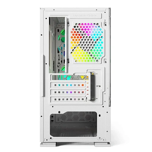 Корпус Wintek Shadow 701-W TG, Mini Tower, m-ATX, White, 2x3.5"/2x2.5", 2xUSB, USB3.0, RGB